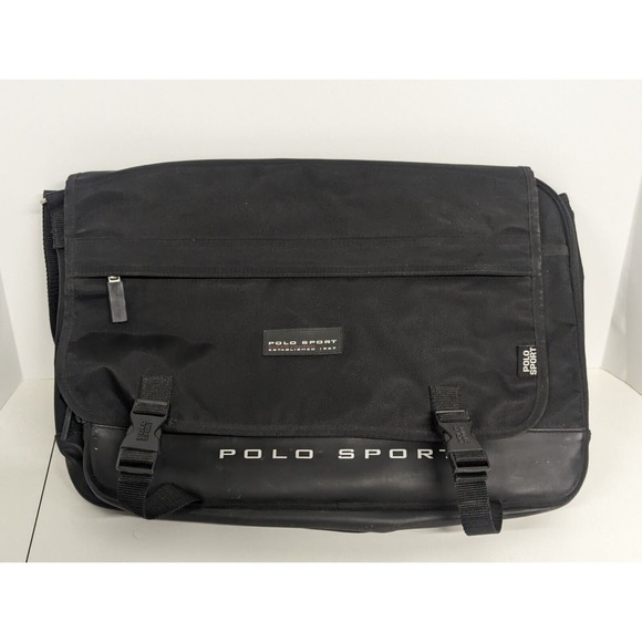 Ralph Lauren Other - Vintage 1990’s Ralph Lauren Polo Sport Messenger Crossbody Black Shoulder Bag